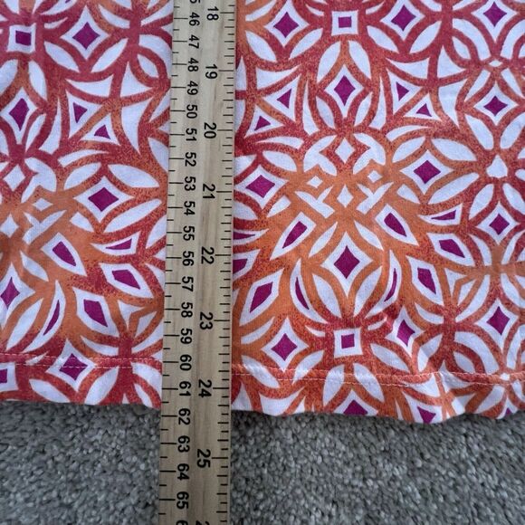 Chicos 2 Tunic Top Shirt Stretch Size L Pullover Orange‎ White Cotton Blend - Picture 7 of 7